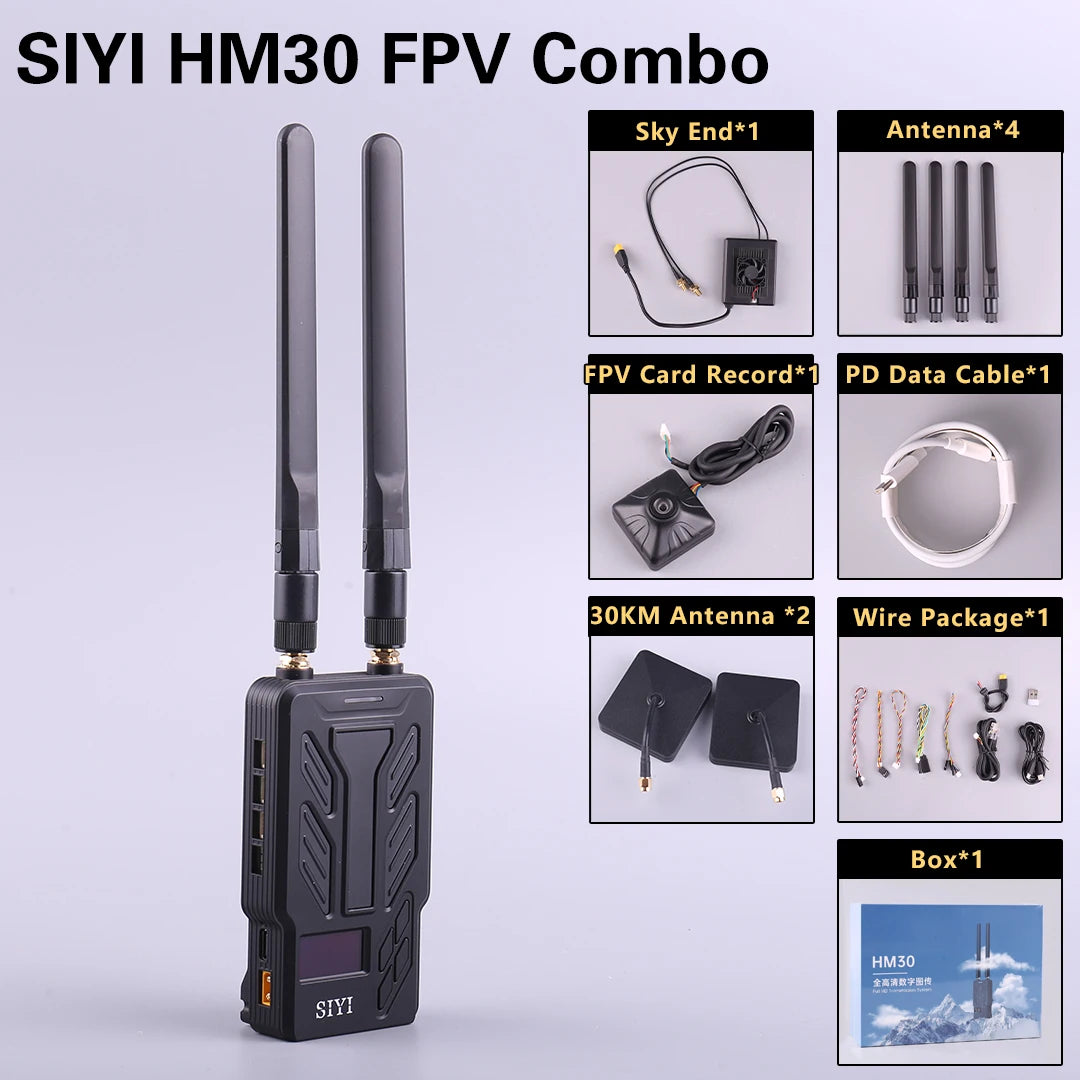 SIYI HM30 30KM Long Range 1080p 60FPS Full HD Digital Image Transmission FPV System with SBUS PWM Mavlink Telemetry OSD CE FCC