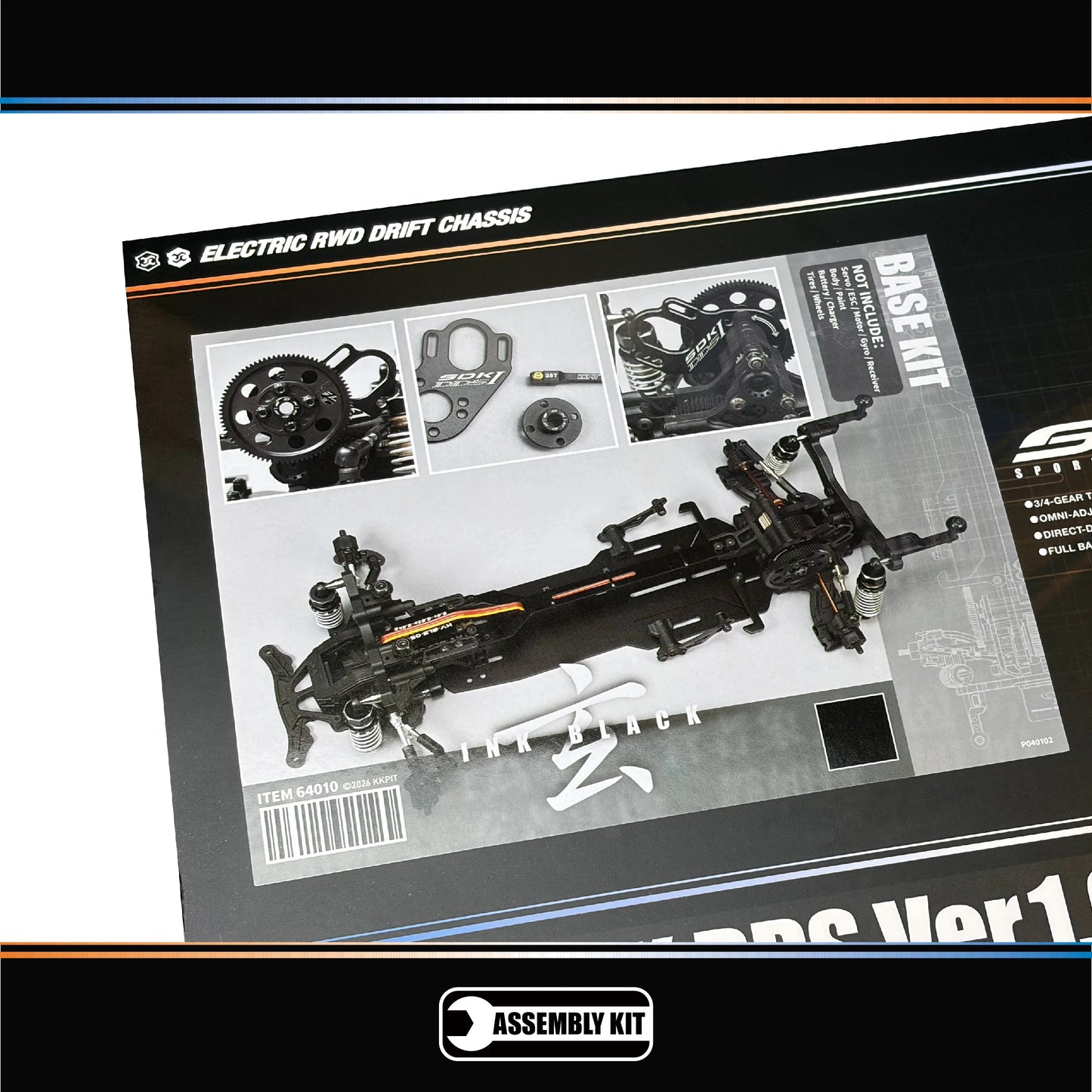 KKPIT SDK DDS Ver.1.0 1/10 RWD Electric Rc DRIFT Car Chassis KIT