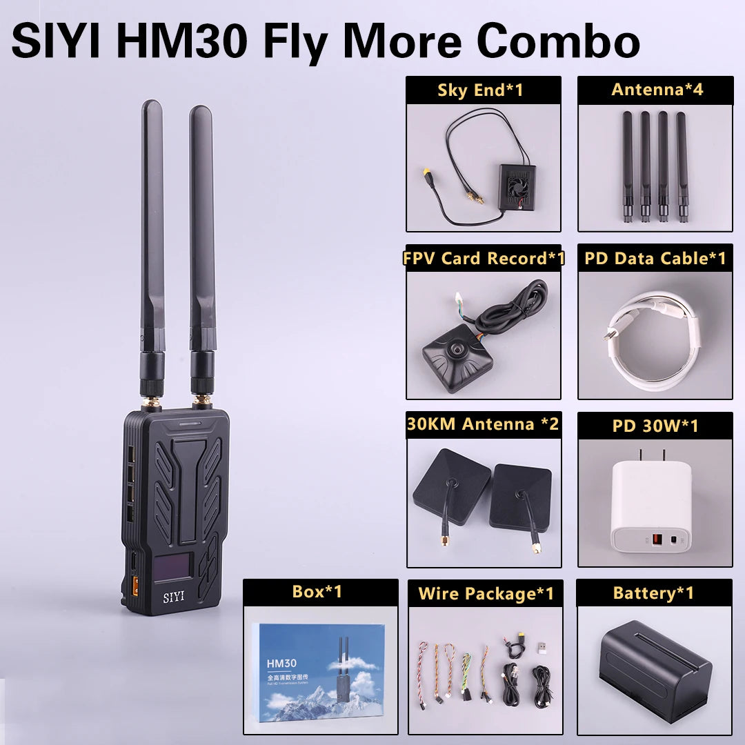 SIYI HM30 30KM Long Range 1080p 60FPS Full HD Digital Image Transmission FPV System with SBUS PWM Mavlink Telemetry OSD CE FCC