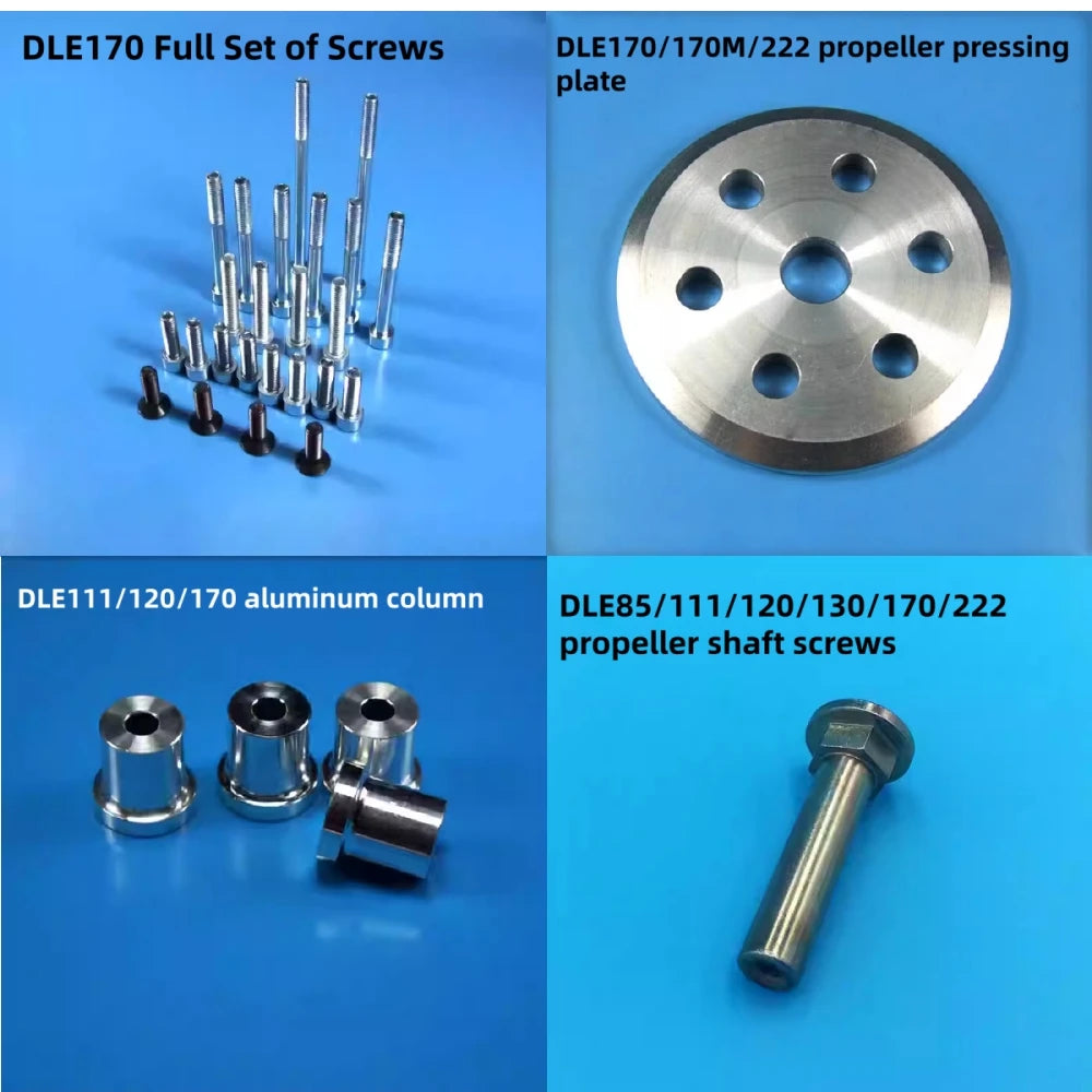 DLE170/170M Engine Original Accessories Replacement Bearings, air filters, spark plug caps, propeller screws, gaskets etc.