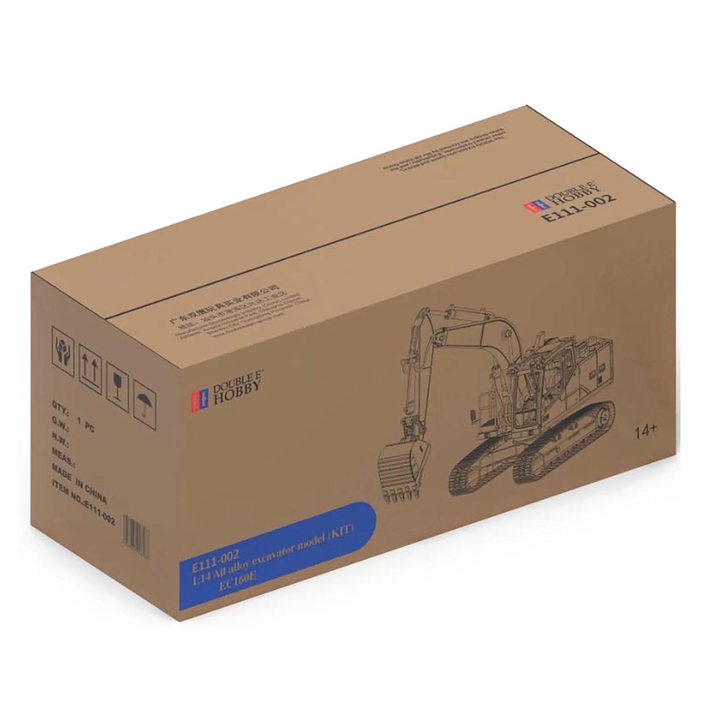 Double E EC160E 1/14 Alloy RC Hydraulic Excavator Unassembled Kit