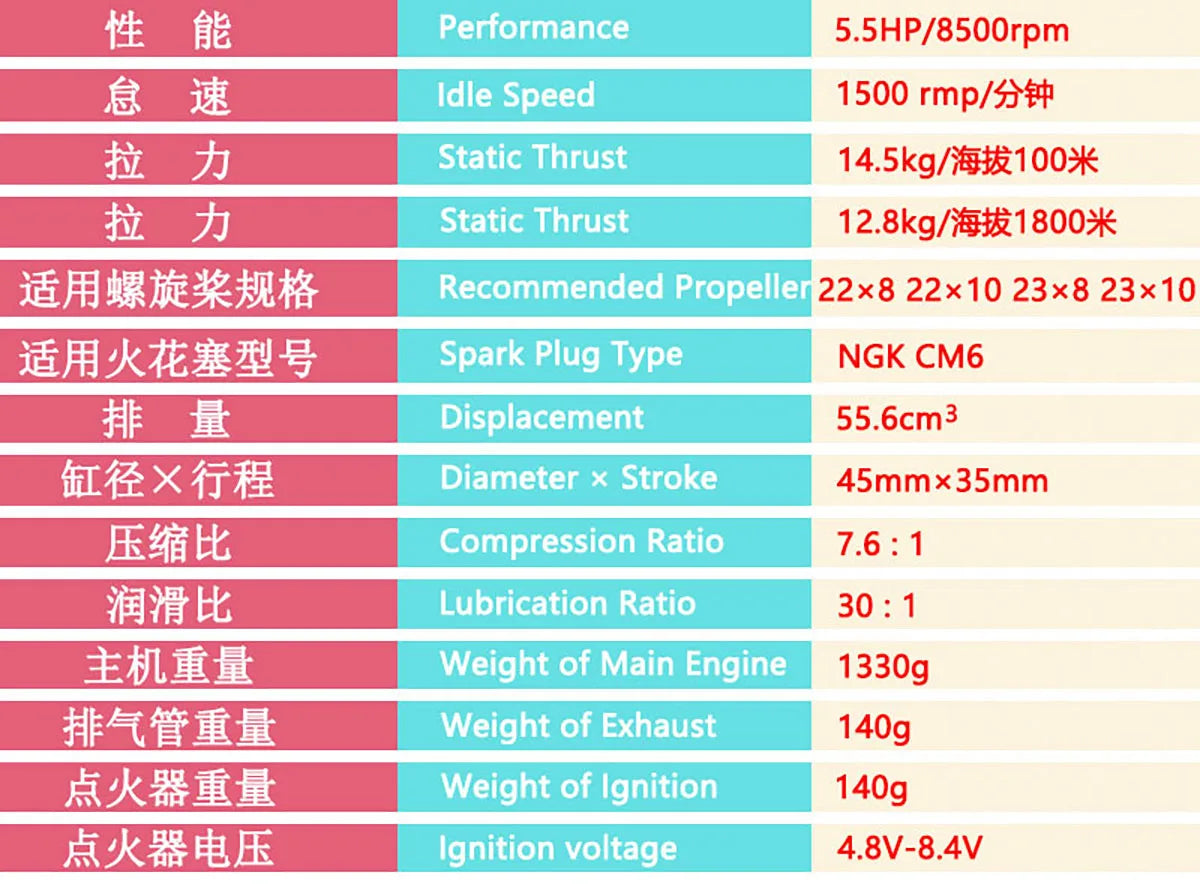 DLE 55 DLE55 Gas Engine for RC Airplane Model Fixed Wing