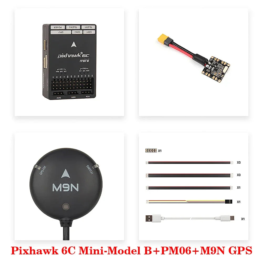 Holybro Pixhawk 6C Mini-Model B Flight Controller STM32H743 With PM02 V3 / PM06 Power Module  M9N / M10 GPS for RC FPV Drone
