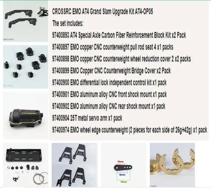 1/10 CROSS RC CROSSRC At4v Jt4 Rc Car Metal OP Part