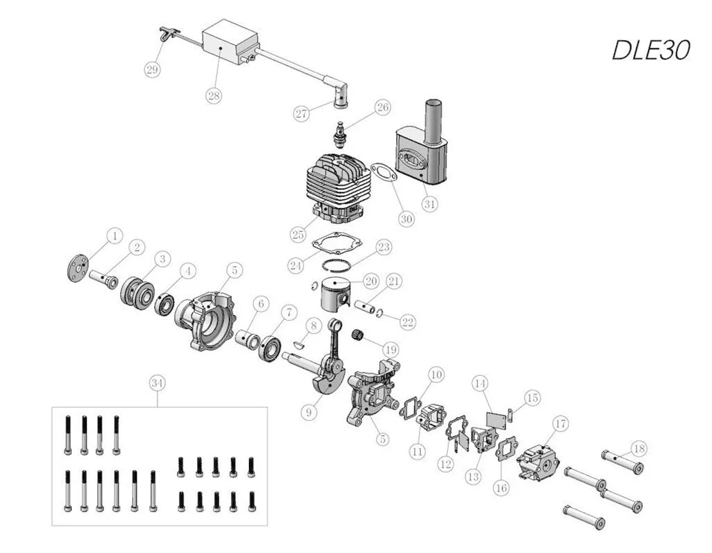 DLE 30CC DLE30 GAS Engine for rc Fixed Wing Aircraft