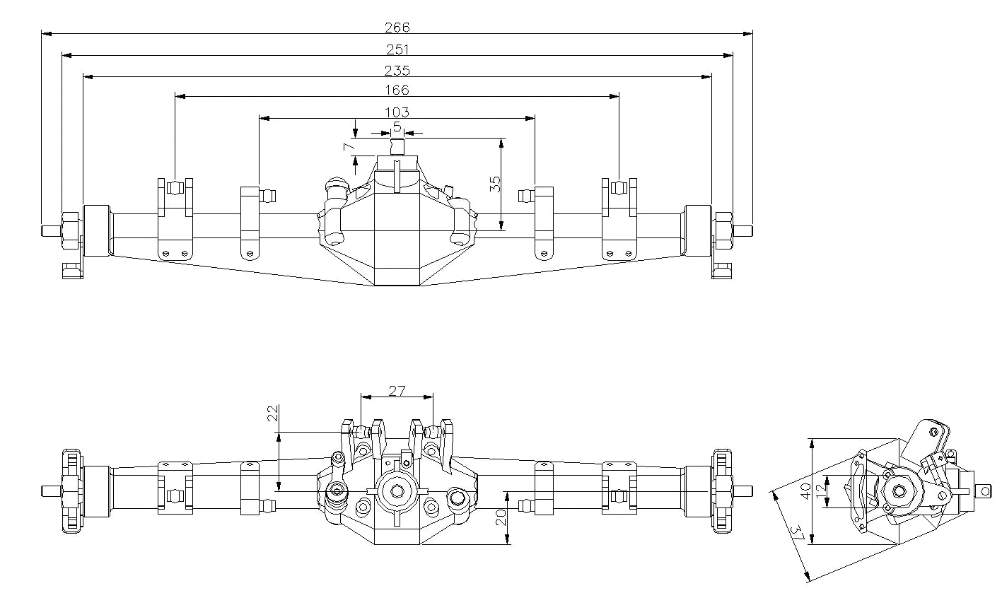 JDMODEL JDM-1F5 JDM-1F6 Front/Rear Axle 1/8 1/10 RC Crawler Metal Lock Diff Axle MARS02 AXLE Upgrade Parts