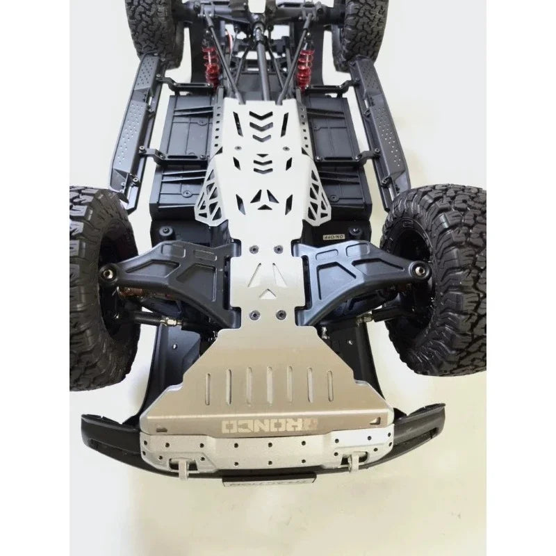 Stainless Steel  Armor Skid Plate Chassis Protect for TRACTION HOBBY KM Bronco Raptor 1/8 RC Crawler
