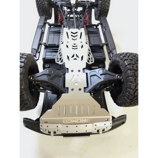 Stainless Steel  Armor Skid Plate Chassis Protect for TRACTION HOBBY KM Bronco Raptor 1/8 RC Crawler