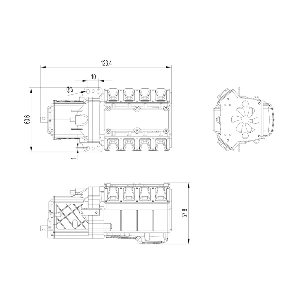 METAL Gearbox with Transfer Transmission for 1/14 Tamiya RC Truck DIY