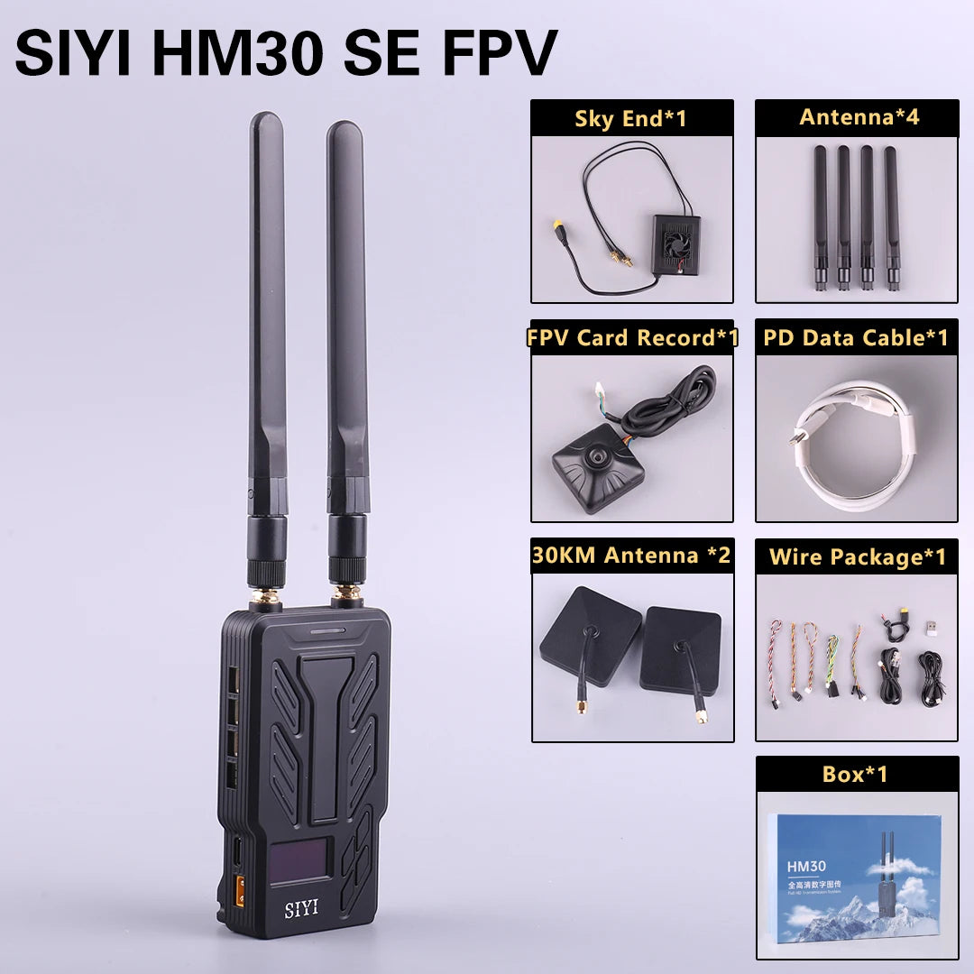 SIYI HM30 30KM Long Range 1080p 60FPS Full HD Digital Image Transmission FPV System with SBUS PWM Mavlink Telemetry OSD CE FCC