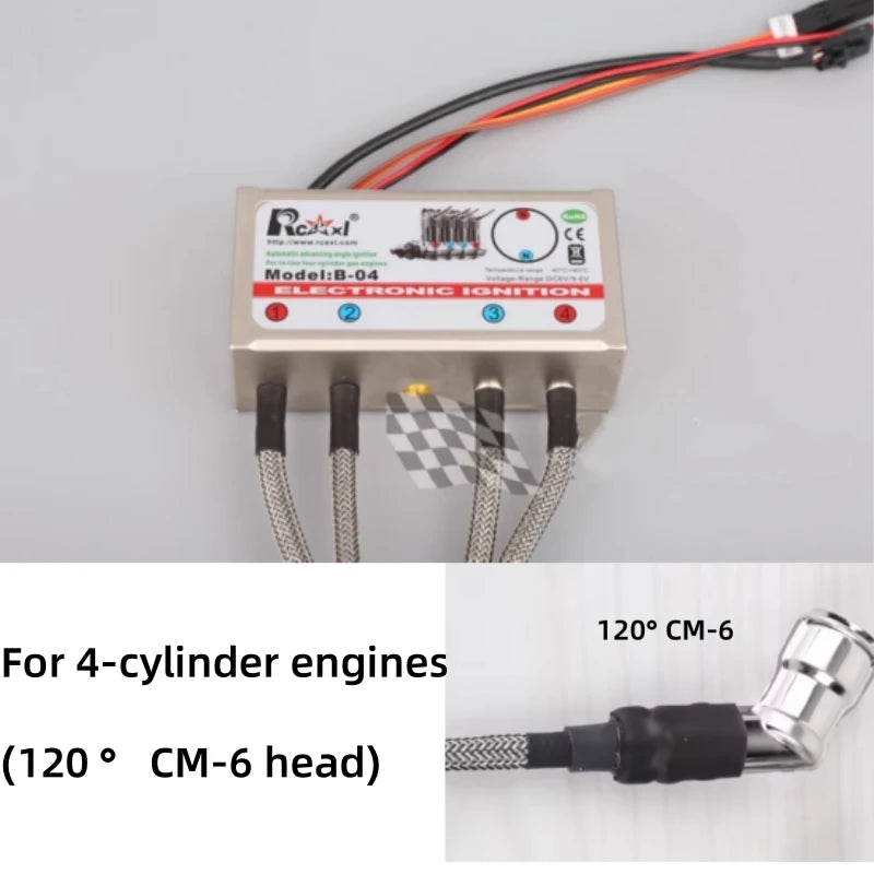 RCEXL Automatic Advancing Angle Electronic Ignition for CDI 3/4/5/7/9 Cylinders Engine CM-6/ME8 Head Igniter with Sensing Cable