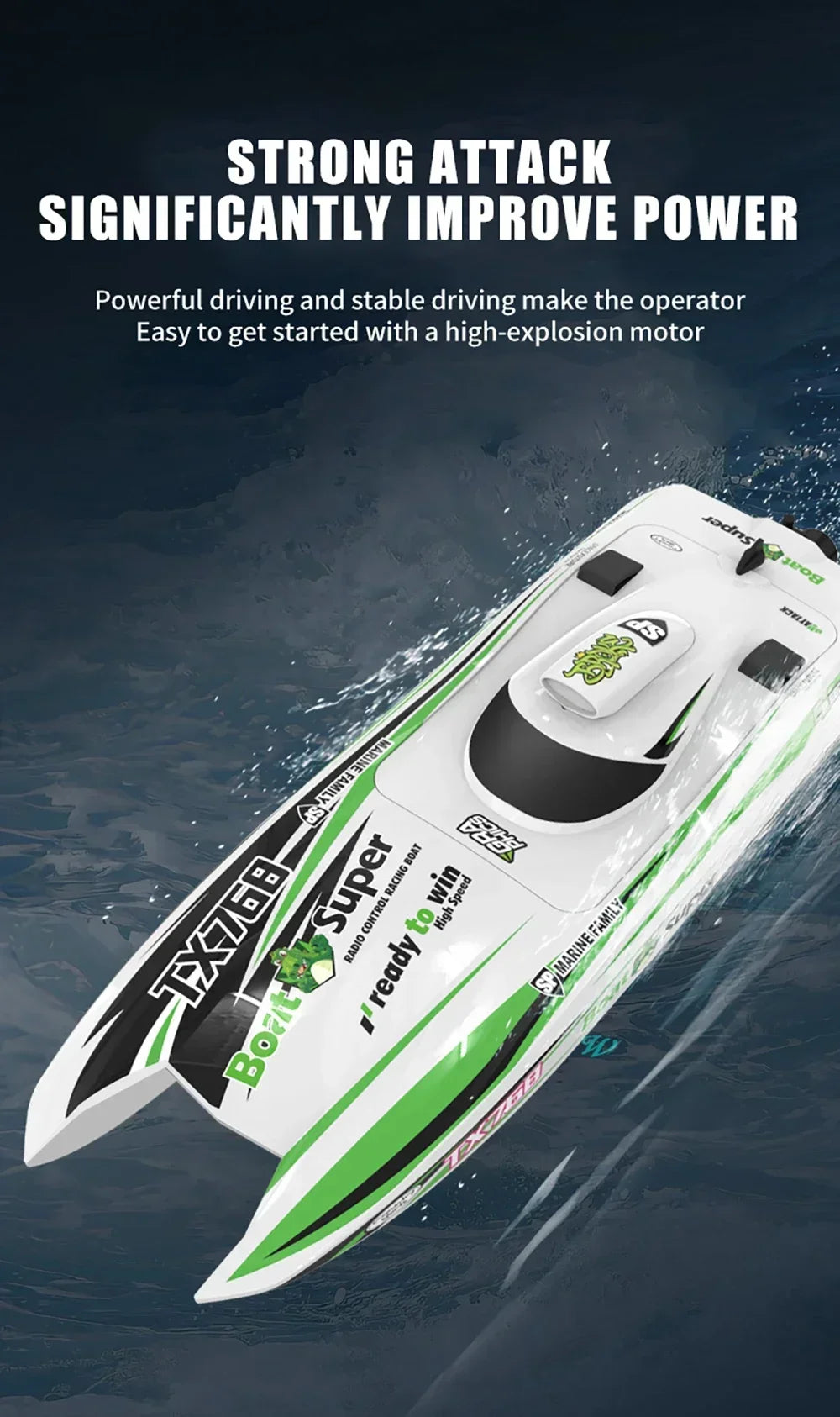TX768 Vortex Jet  Brushless Remote Control Racing Speedboat 30km/h RTR
