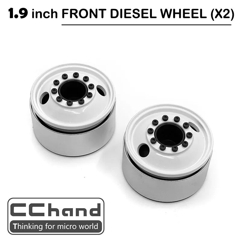 Aluminum 2pcs Front 1.9"diesel Wheel Rim+4pcs 1.9"1.9 Inch Wheel Rim  for Traxxas TRX6 ULTIMATE RC HAULER