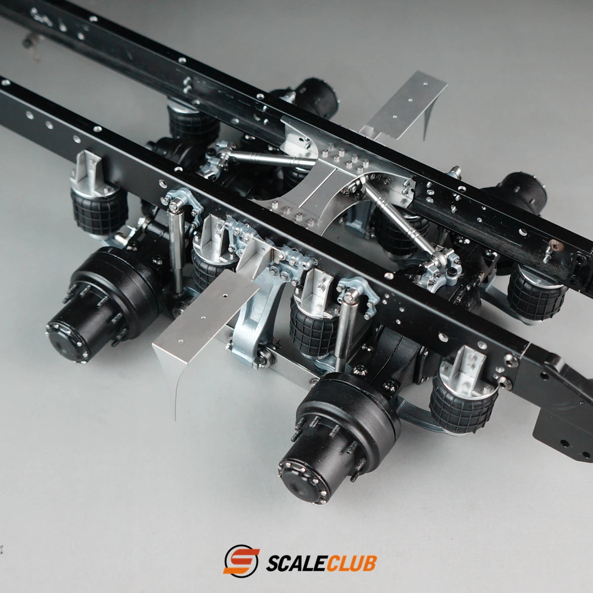 SCALECLUB 1/14 Single Holder 8 Air Bag Tandem Suspension System for Tamiya Scania Man Volvo Rc Tractor
