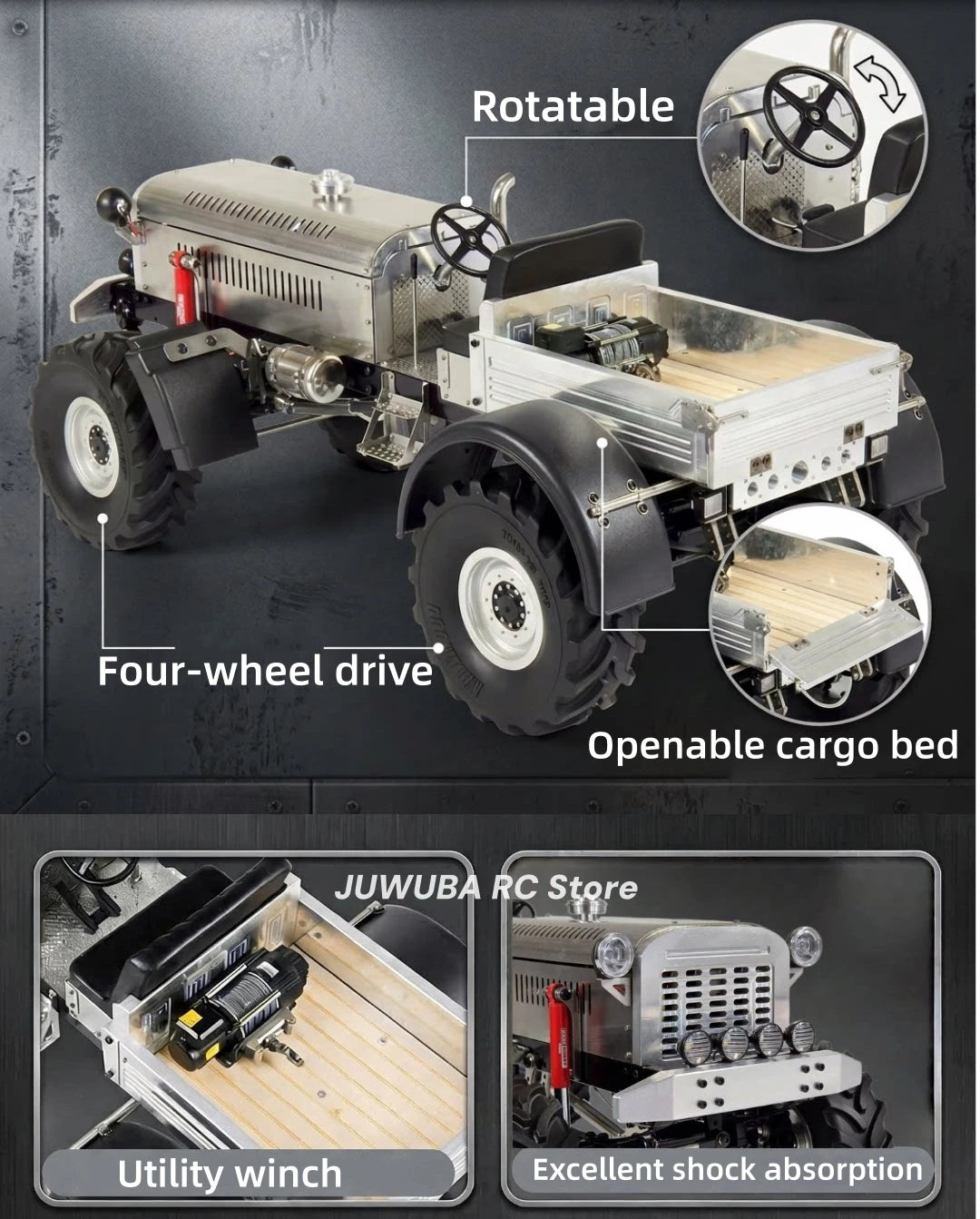 1/14 4X4 Metal RC VintageTractor MD009 RTR