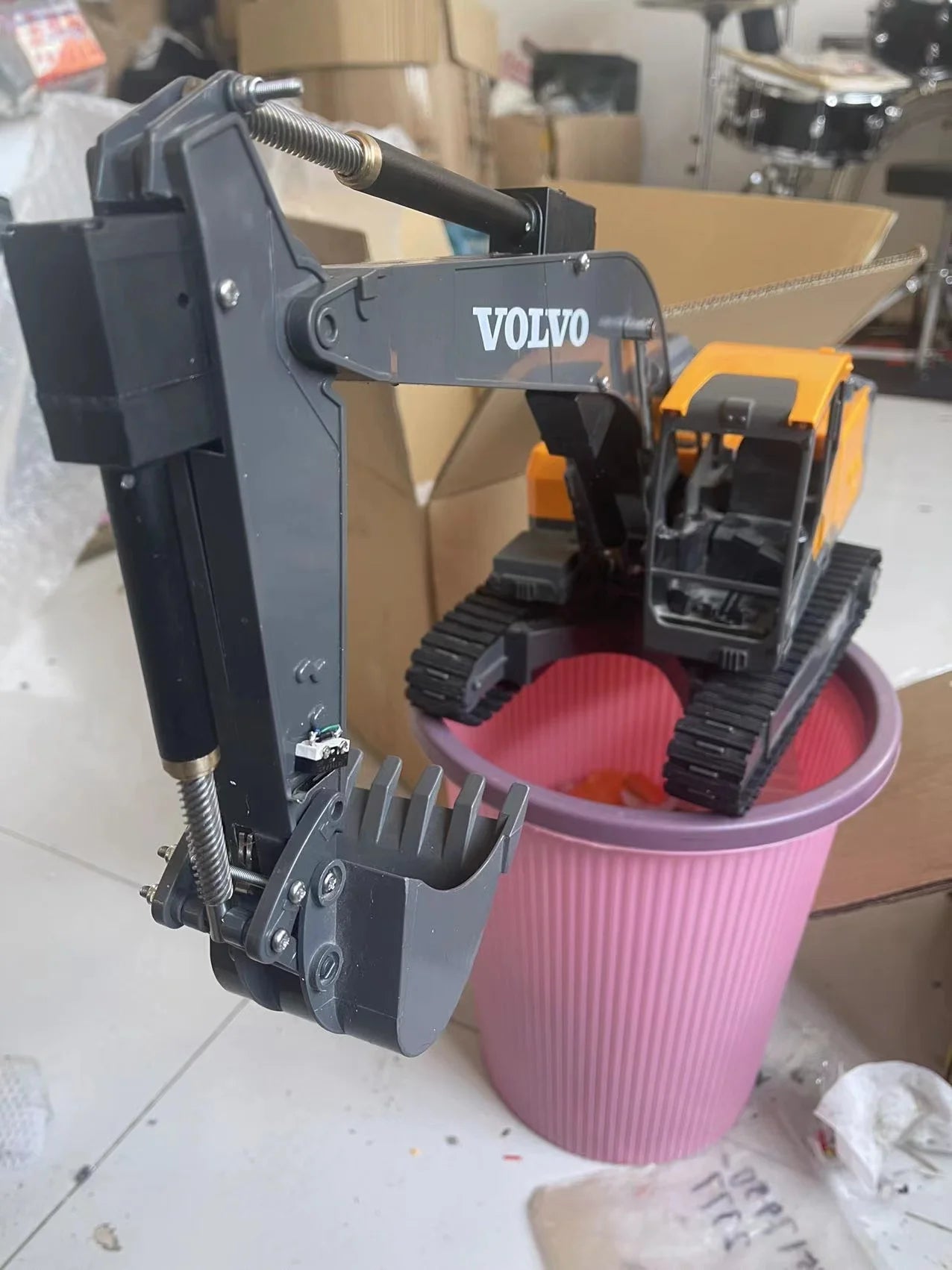 3ps Metal Boom Driving Servo Push Rod with Limit Switch for Double E E568 E561-003 RC EXCAVATOR TOY