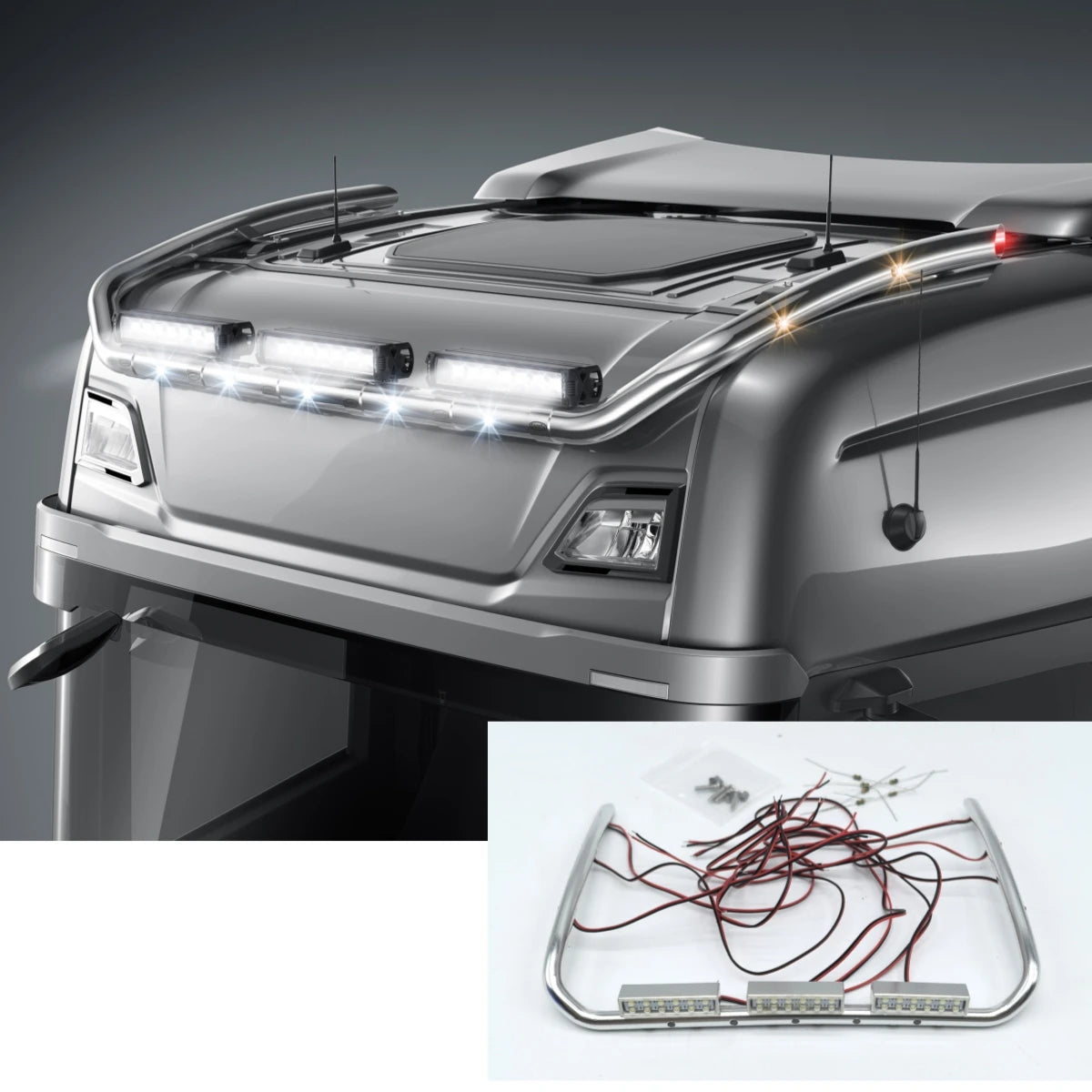 LED Roof Light Voltage 3V for 1/14 Tamiya RC Truck Scania 770s 56371 Volvo 56360 Toy