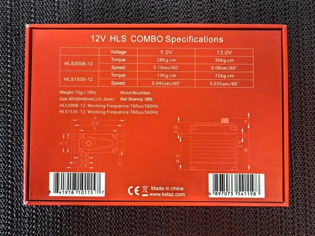KST 12V HLS COMBO HLS3008 HLS1535 Helicopter Standard Servo Kit