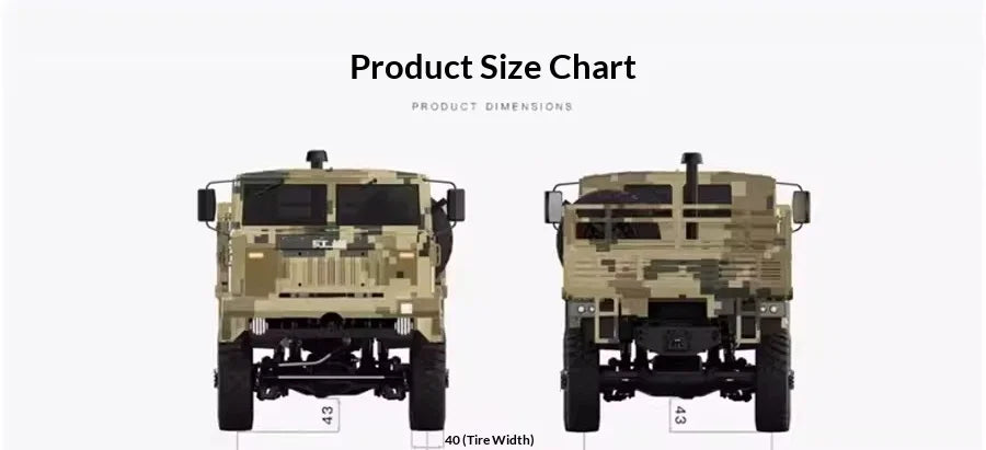 RLAARLO CQ261 1/10 6x6 RC BRUSHLESS Military Truck RTR