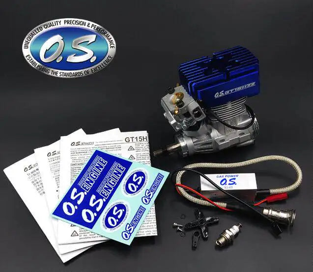 OS Engines GT15HZ II 15cc 2-Stroke Gas Version Engine with PowerBoost Pipe Muffler for 700 91 Class RC Helicopter Petrol Engine