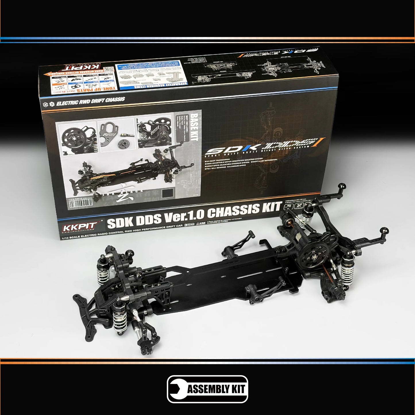 KKPIT SDK DDS Ver.1.0 1/10 RWD Electric Rc DRIFT Car Chassis KIT