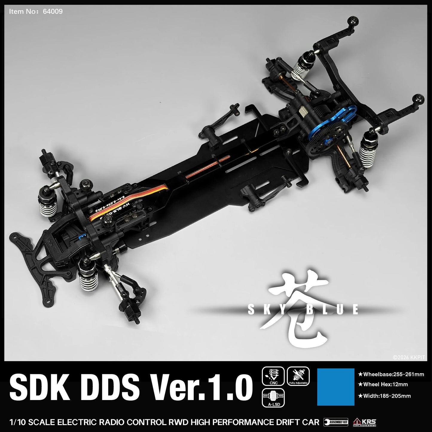 KKPIT SDK DDS Ver.1.0 1/10 RWD Electric Rc DRIFT Car Chassis KIT