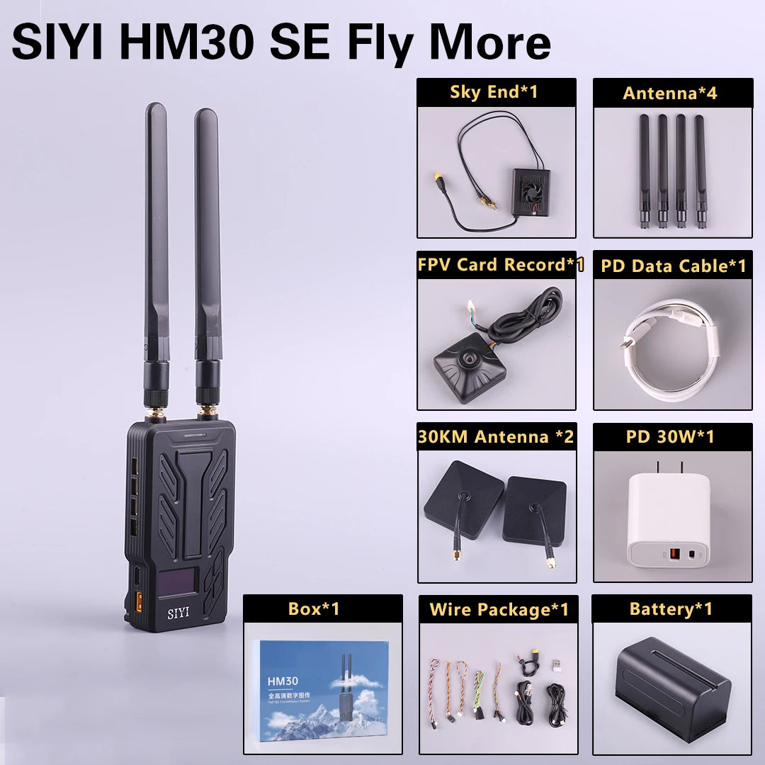 SIYI HM30 30KM Long Range 1080p 60FPS Full HD Digital Image Transmission FPV System with SBUS PWM Mavlink Telemetry OSD CE FCC