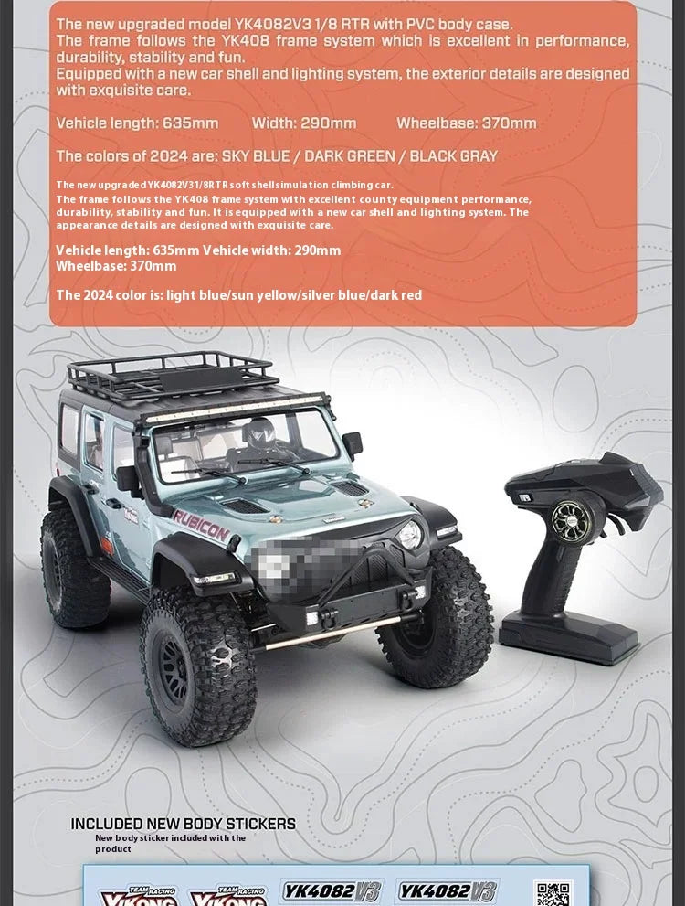 YIKONG Yk4082 V3 1/8 Brushless 4WD Rc Car RTR