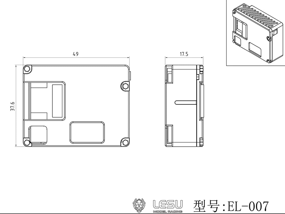 LESU Integrated Light Group Sound Group Assembly CNC Shell for 1/14 Tamiya Rc Truck DIY EL-007