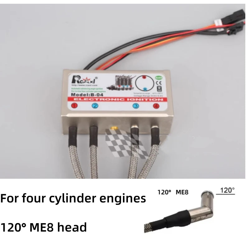 RCEXL Automatic Advancing Angle Electronic Ignition for CDI 3/4/5/7/9 Cylinders Engine CM-6/ME8 Head Igniter with Sensing Cable
