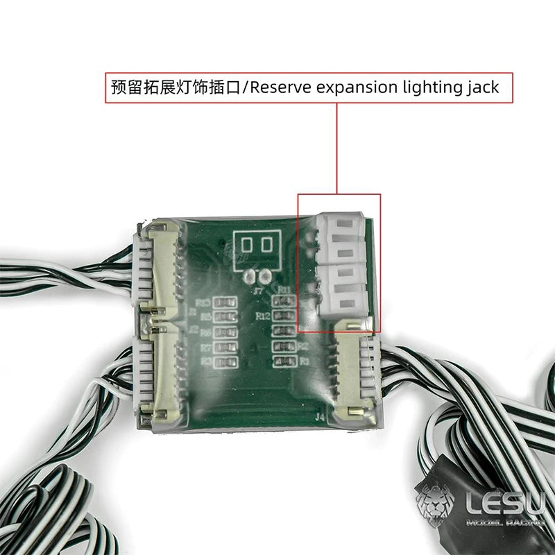 LESU Integrated Light Group Sound Group Assembly CNC Shell for 1/14 Tamiya Rc Truck DIY EL-007
