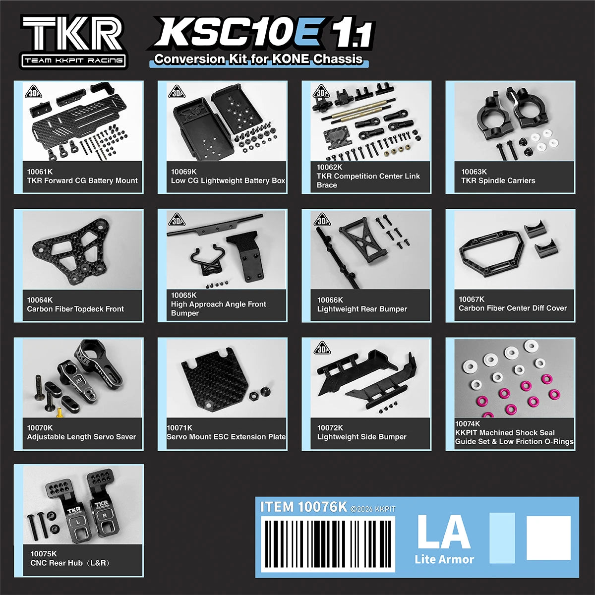 KKPIT-KONE  TKR KSC10E 1.1 Conversion Kit for KONE Chassis-10076K/10077K