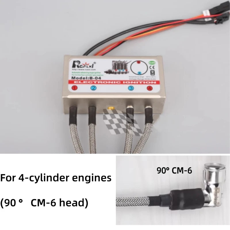 RCEXL Automatic Advancing Angle Electronic Ignition for CDI 3/4/5/7/9 Cylinders Engine CM-6/ME8 Head Igniter with Sensing Cable
