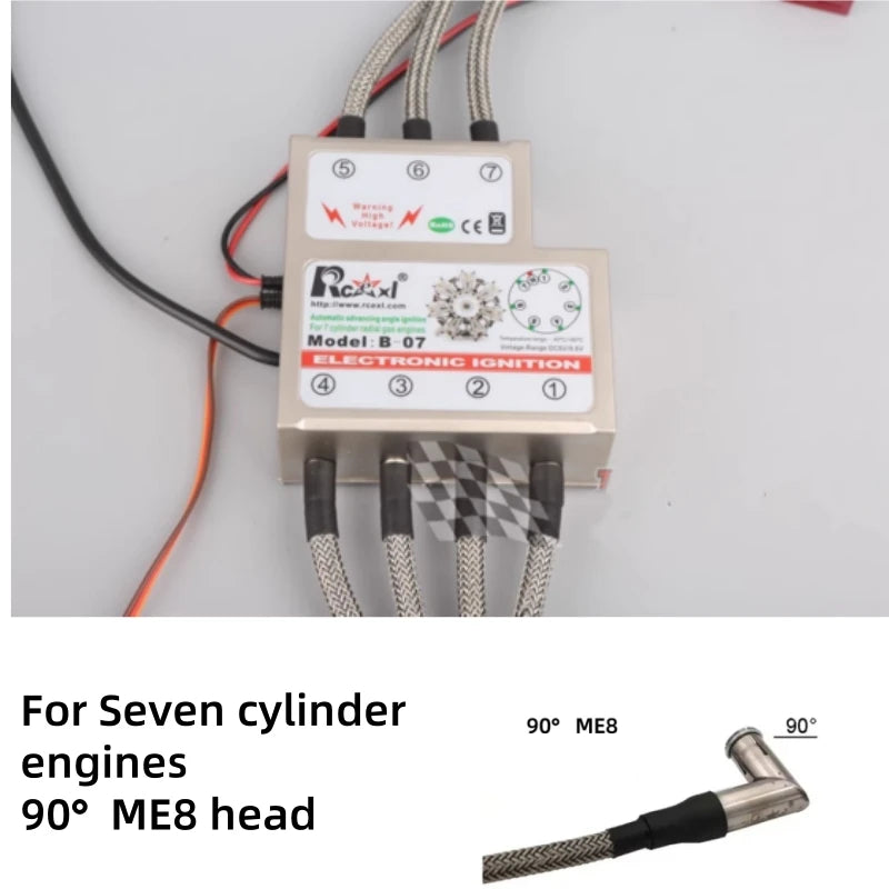 RCEXL Automatic Advancing Angle Electronic Ignition for CDI 3/4/5/7/9 Cylinders Engine CM-6/ME8 Head Igniter with Sensing Cable