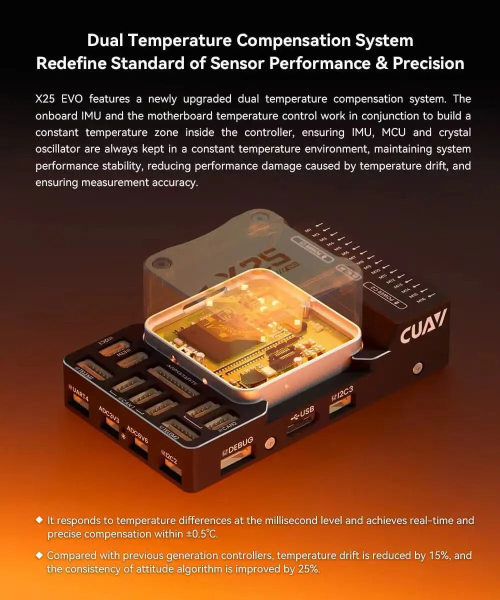 CUAV X25 EVO Autopilot Flight Controller with STM32H7 Processor Triple IMU for Multirotor Fixed Wing UGV USV