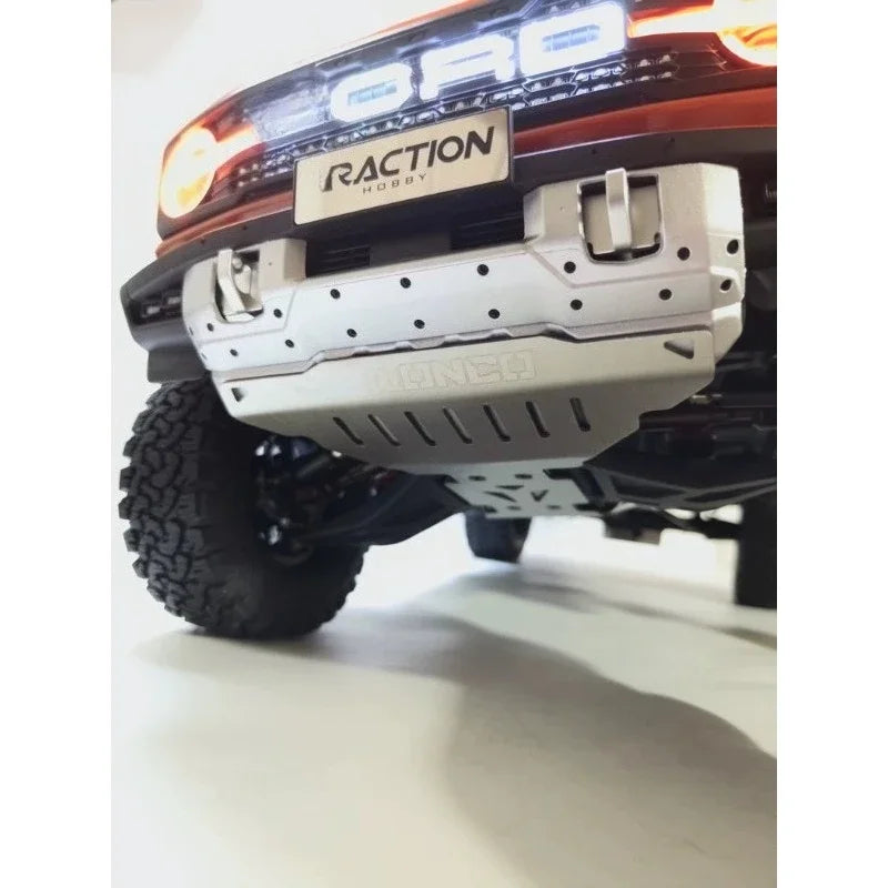 Stainless Steel  Armor Skid Plate Chassis Protect for TRACTION HOBBY KM Bronco Raptor 1/8 RC Crawler