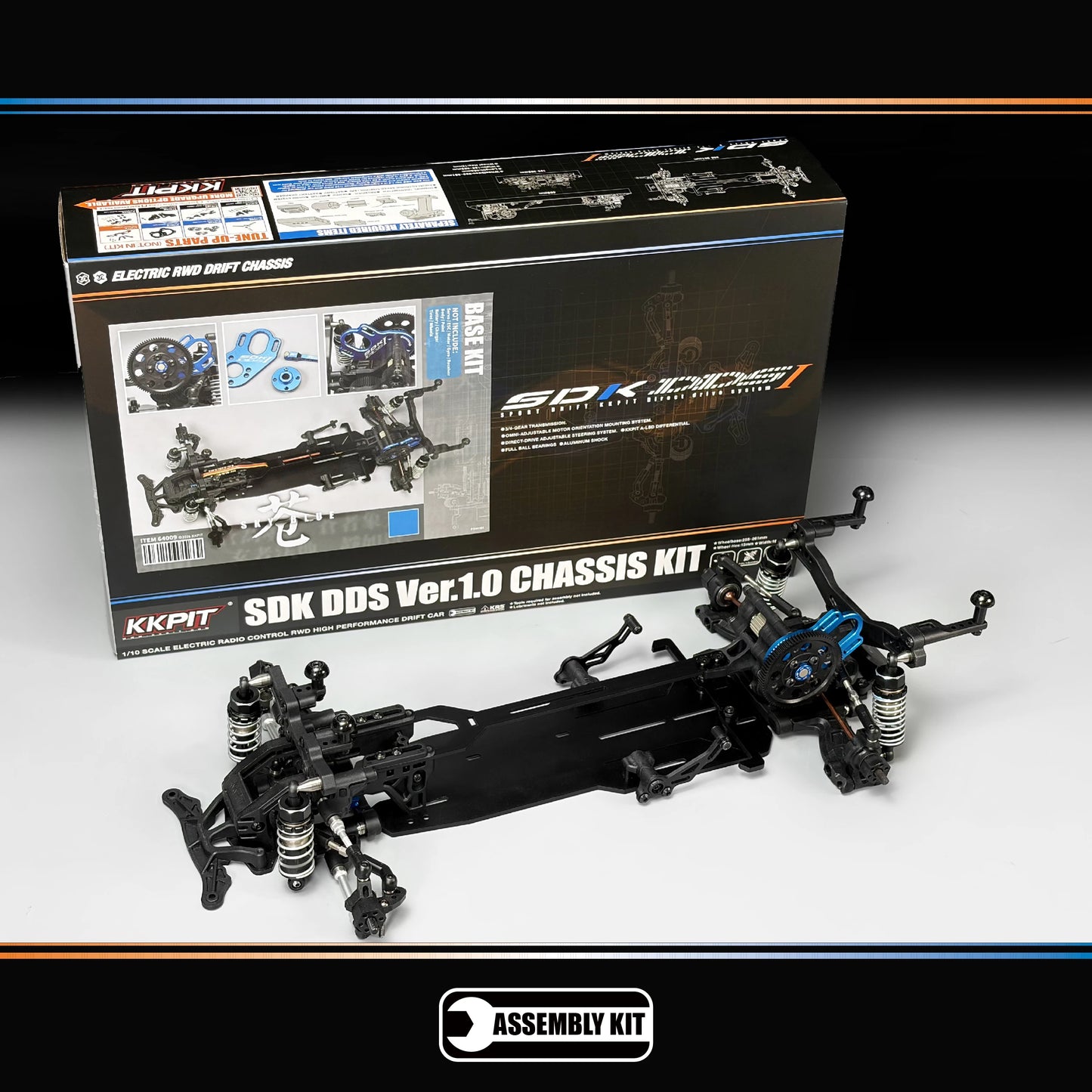 KKPIT SDK DDS Ver.1.0 1/10 RWD Electric Rc DRIFT Car Chassis KIT