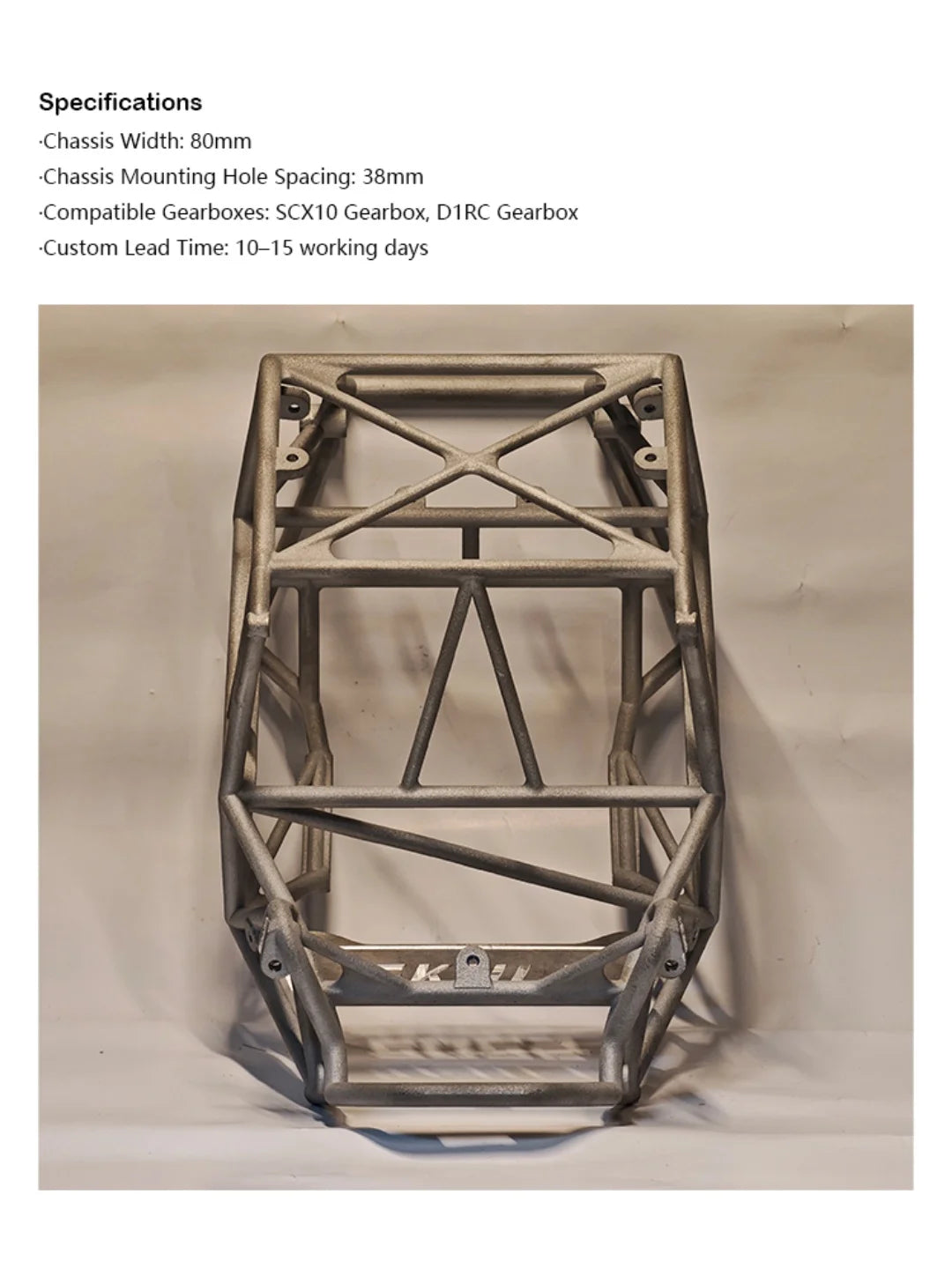 Skull 3D Printed Aluminum Alloy Pipe Frame Battery Compartment for 1/10 SCX10 VS4-10 Rc Rock Crawler Op