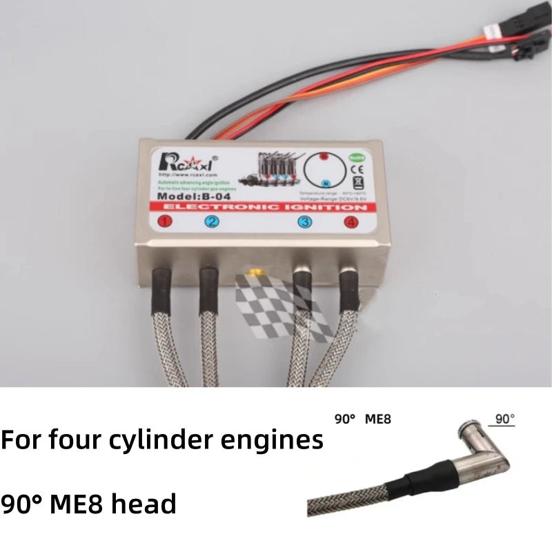 RCEXL Automatic Advancing Angle Electronic Ignition for CDI 3/4/5/7/9 Cylinders Engine CM-6/ME8 Head Igniter with Sensing Cable