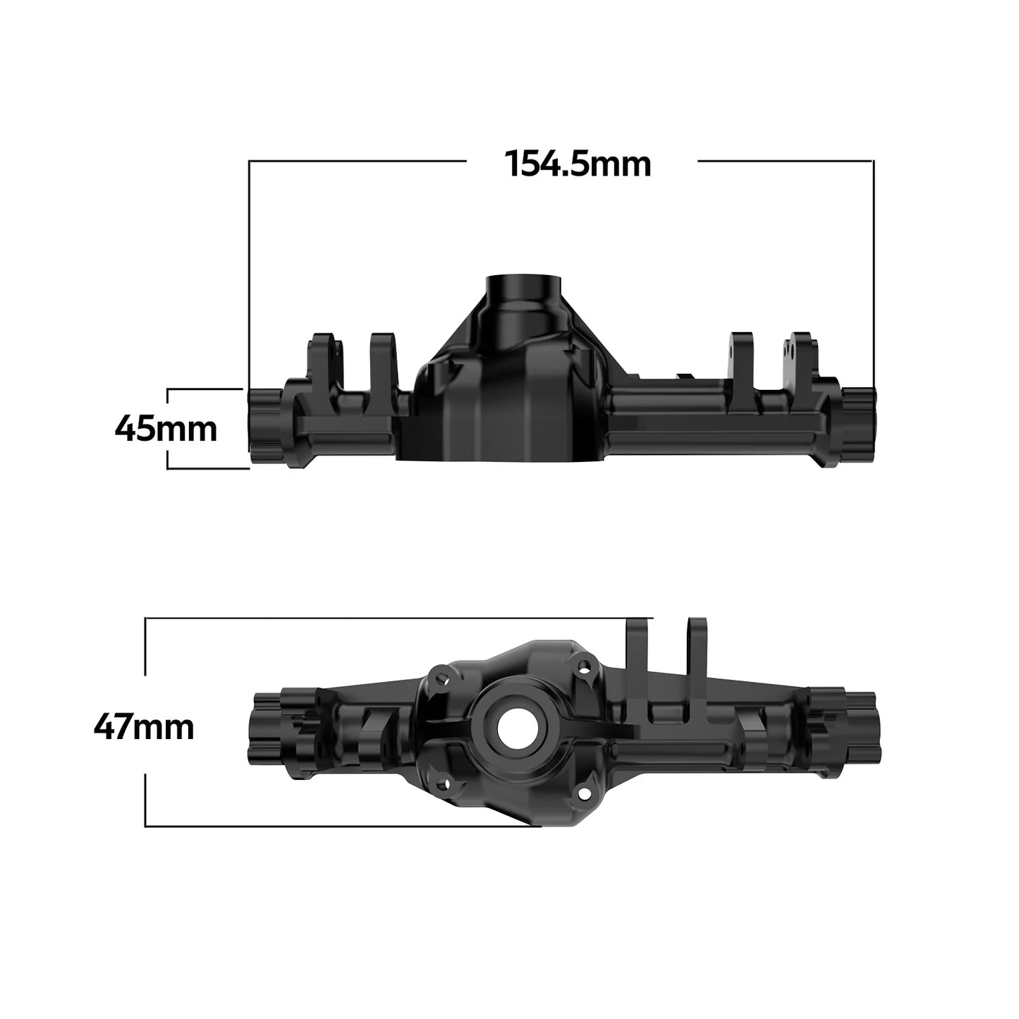 Rlaarlo MK07/JK07 Pro Metal Upgraded Parts Aluminum Alloy Front and Rear Axle Housing Black