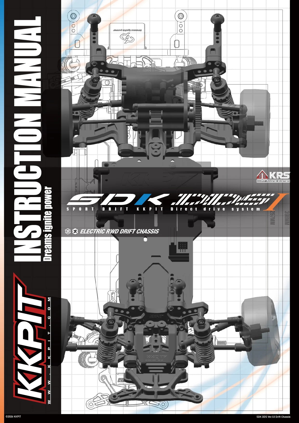 KKPIT SDK DDS Ver.1.0 1/10 RWD Electric Rc DRIFT Car Chassis KIT