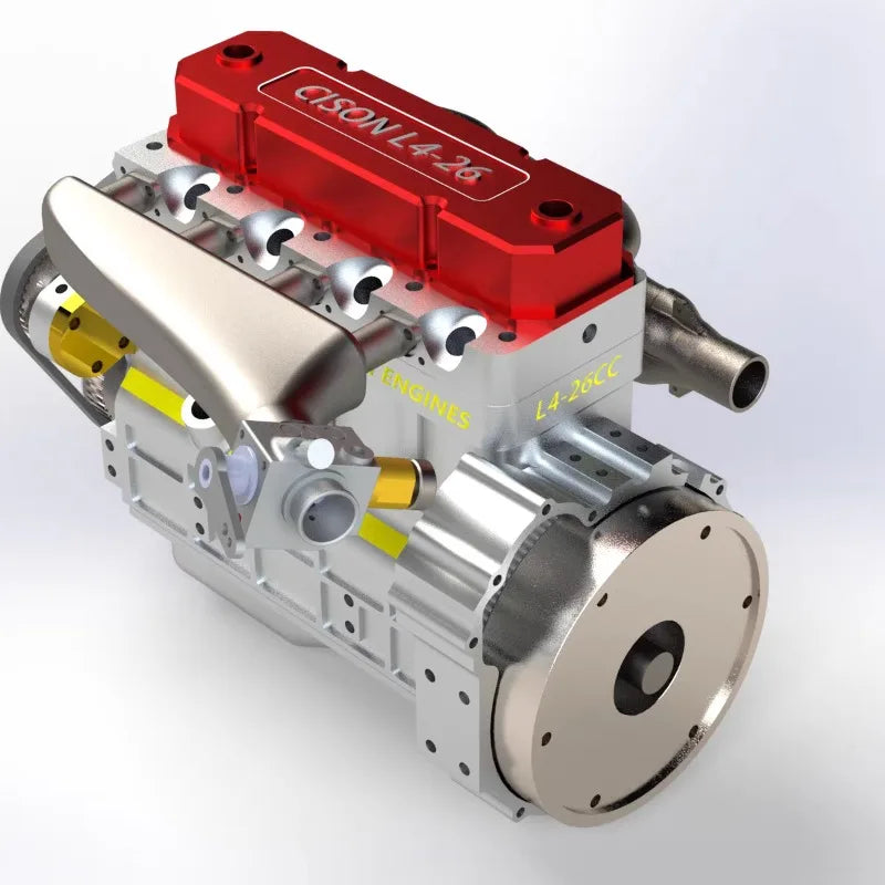 CISON L4-26 Inline Four Cylinder Engine Model Kit 26CC Metal Assembly Engine Toy