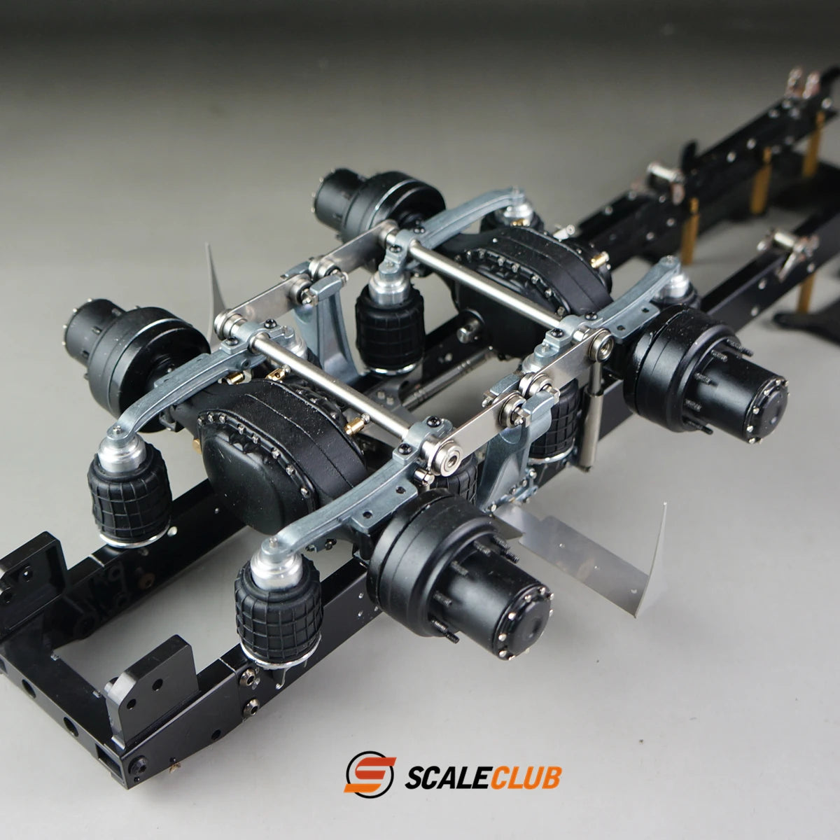 SCALECLUB 1/14 Single Holder 8 Air Bag Tandem Suspension System for Tamiya Scania Man Volvo Rc Tractor