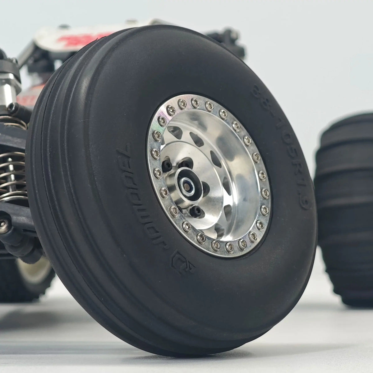 2 PCS 1/10 RC Electric Buggy Baja Front Ribbed Tires and Sand Paddle Tire JDMODEL JDM-258CD for Electric Off-Road RC Car