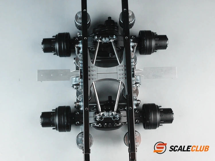 SCALECLUB 1/14 Single Holder 8 Air Bag Tandem Suspension System for Tamiya Scania Man Volvo Rc Tractor