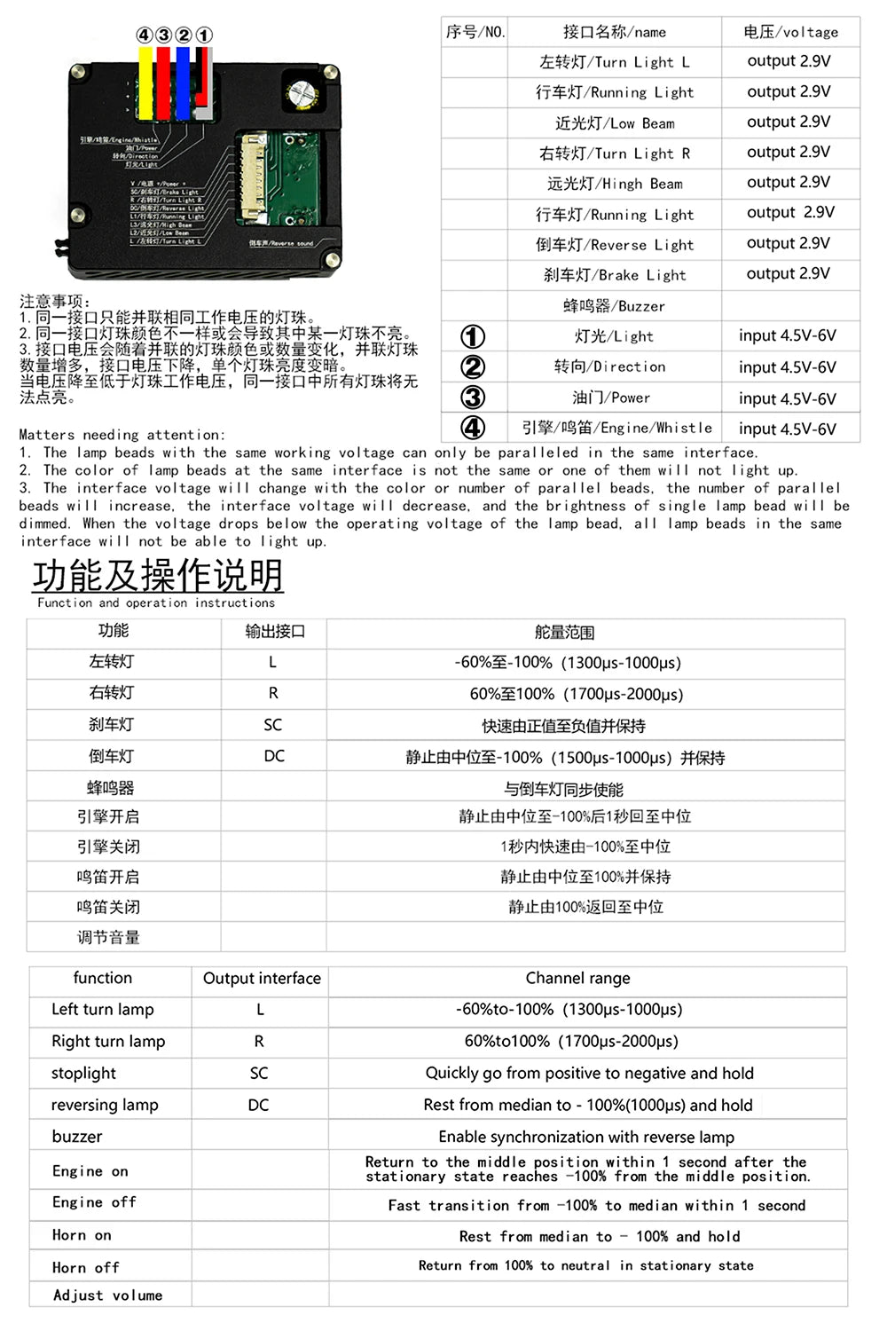 LESU Integrated Light Group Sound Group Assembly CNC Shell for 1/14 Tamiya Rc Truck DIY EL-007