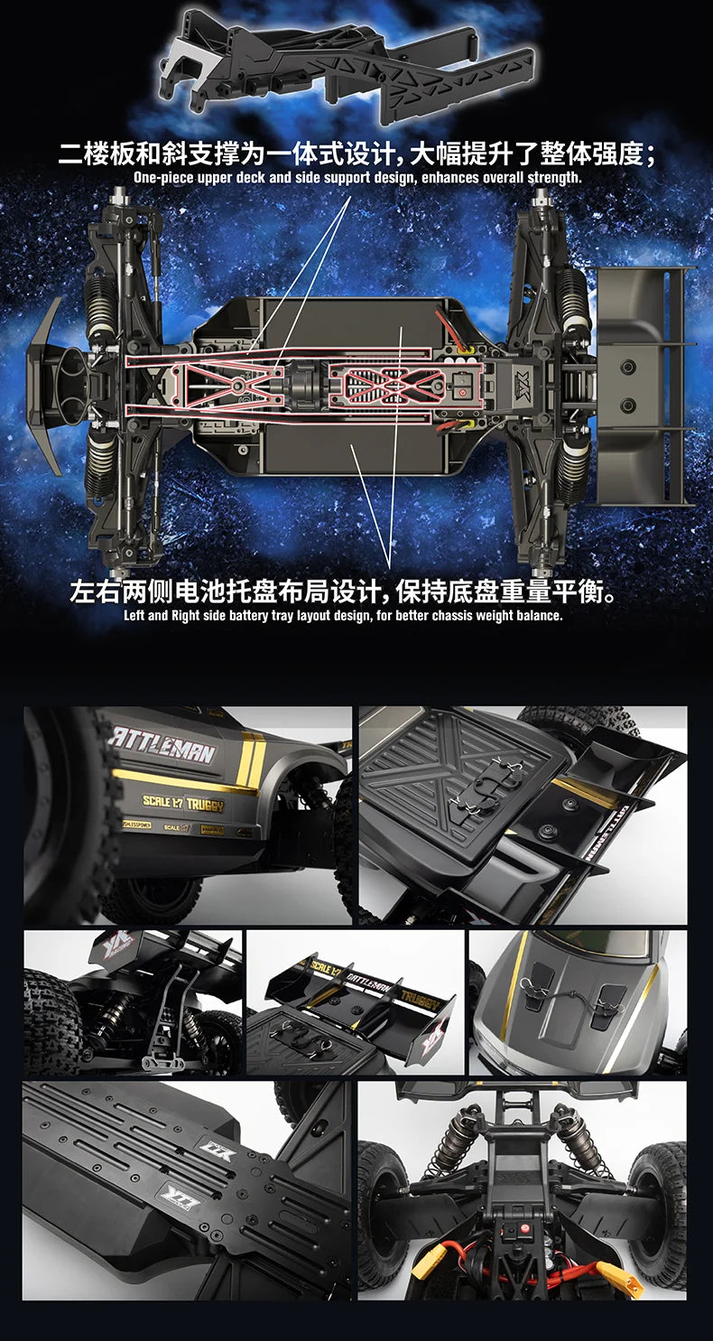 YIKONG YK9071 PRO RC Car 1:7 YT7 PRO 4WD Brushless rc Car RTR