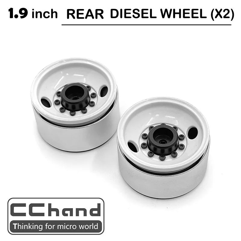 Aluminum 2pcs Front 1.9"diesel Wheel Rim+4pcs 1.9"1.9 Inch Wheel Rim  for Traxxas TRX6 ULTIMATE RC HAULER