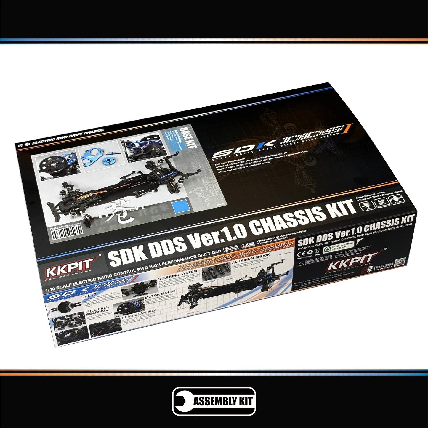 KKPIT SDK DDS Ver.1.0 1/10 RWD Electric Rc DRIFT Car Chassis KIT