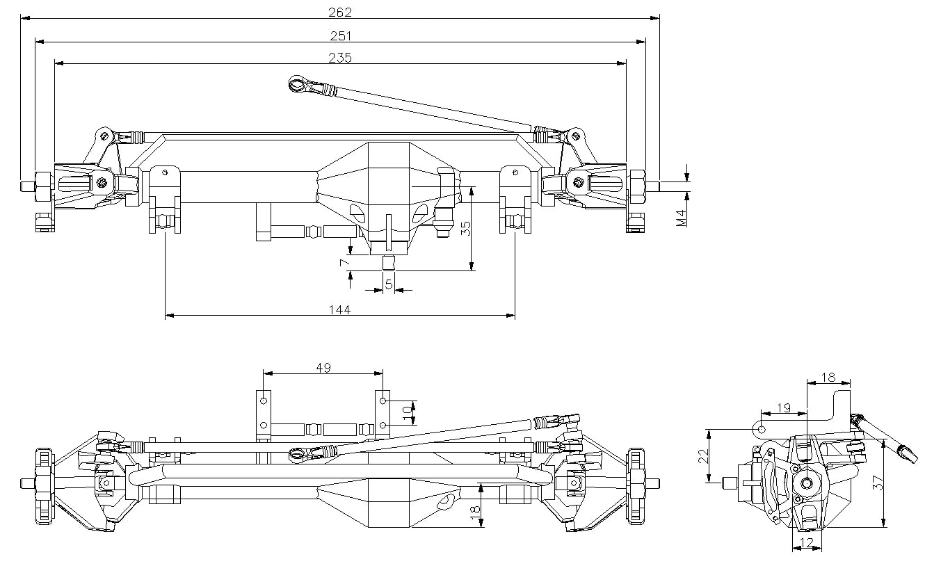 JDMODEL JDM-1F5 JDM-1F6 Front/Rear Axle 1/8 1/10 RC Crawler Metal Lock Diff Axle MARS02 AXLE Upgrade Parts